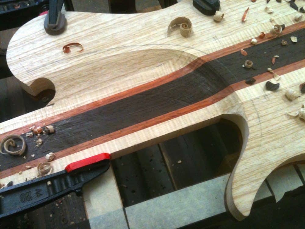Bass Musician Magazine’s Year of the Luthier – Tony Walters, Mana Basso - Body Neck-BodyBack Contour_2