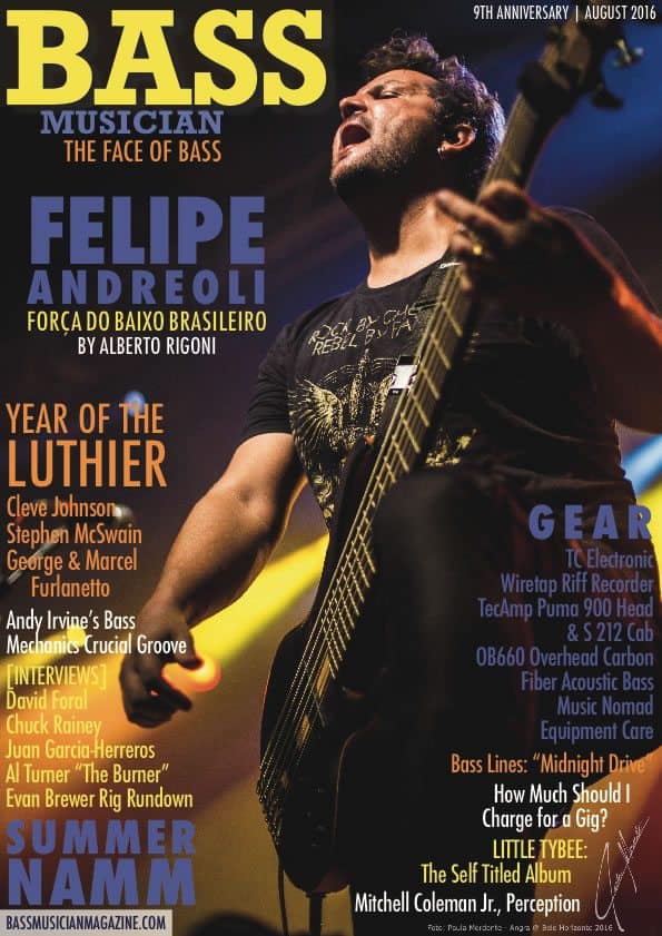 Bass Musician Magazine Cover - August 2016