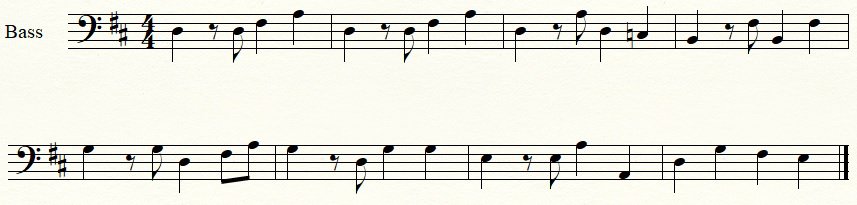 Fig. 4 – Bass Lines – Bobby Helms – Jingle Bell Rock