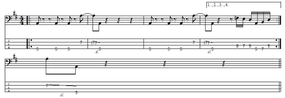 Fig. 6 – Bass Lines – Led Zeppelin – “Kashmir”