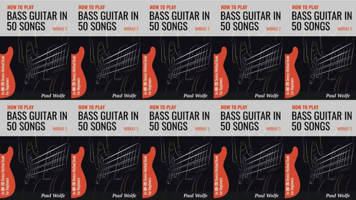 How To Play Bass Guitar in 50 Songs is a comprehensive learning method for bass guitar beginners split into 5 modules that encompass key technique development from rhythmic awareness to plucking hand to fretting hand to fretboard mastery and incorporates the 10 most common and foundational devices used in bass lines.
