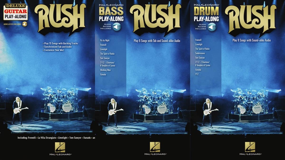 Hal Leonard Releases Three Rush Play-Along Packs for Guitar, Bass, and Drums